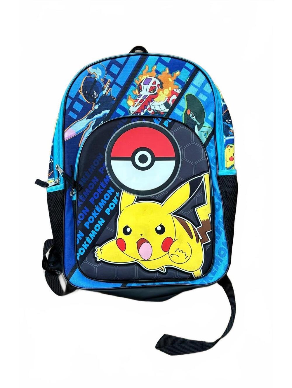 Pokémon Pikachu Kids Backpack Blue Poké Ball Character School Book Bag